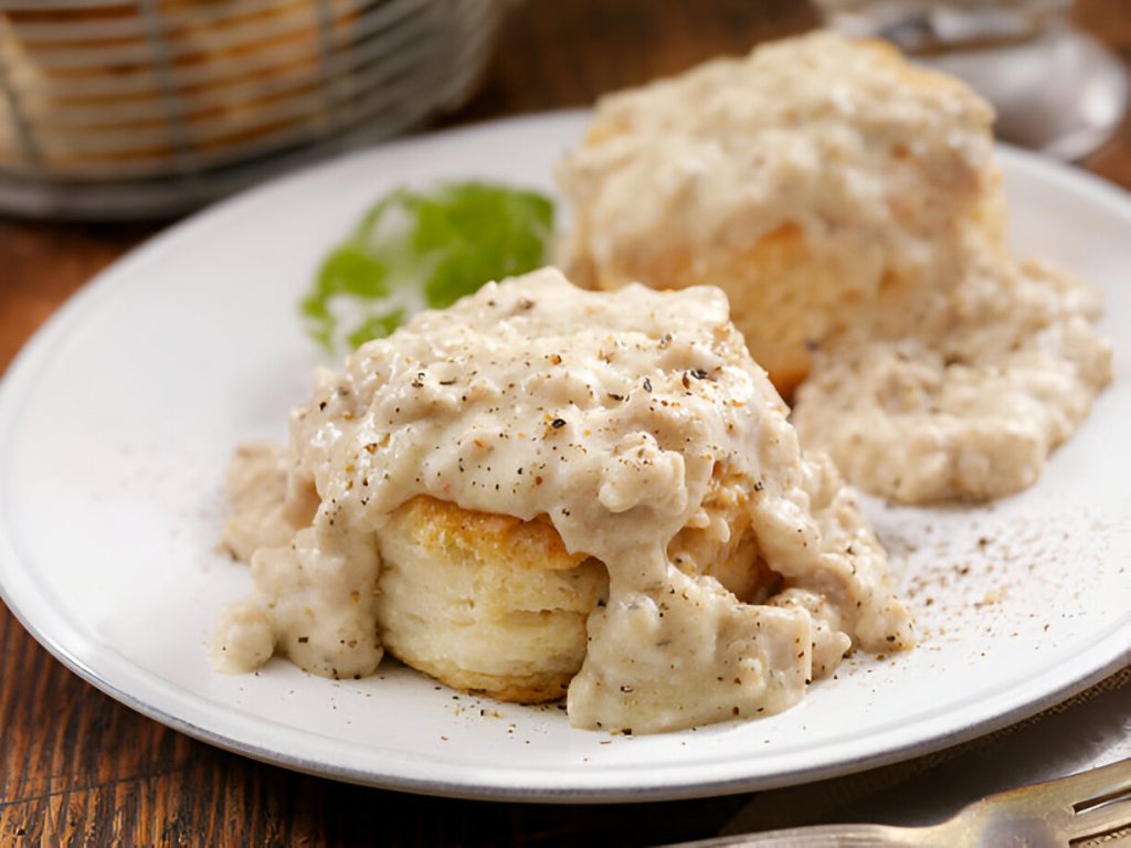 Biscuits with  Chicken Sausage Gravy Recipe