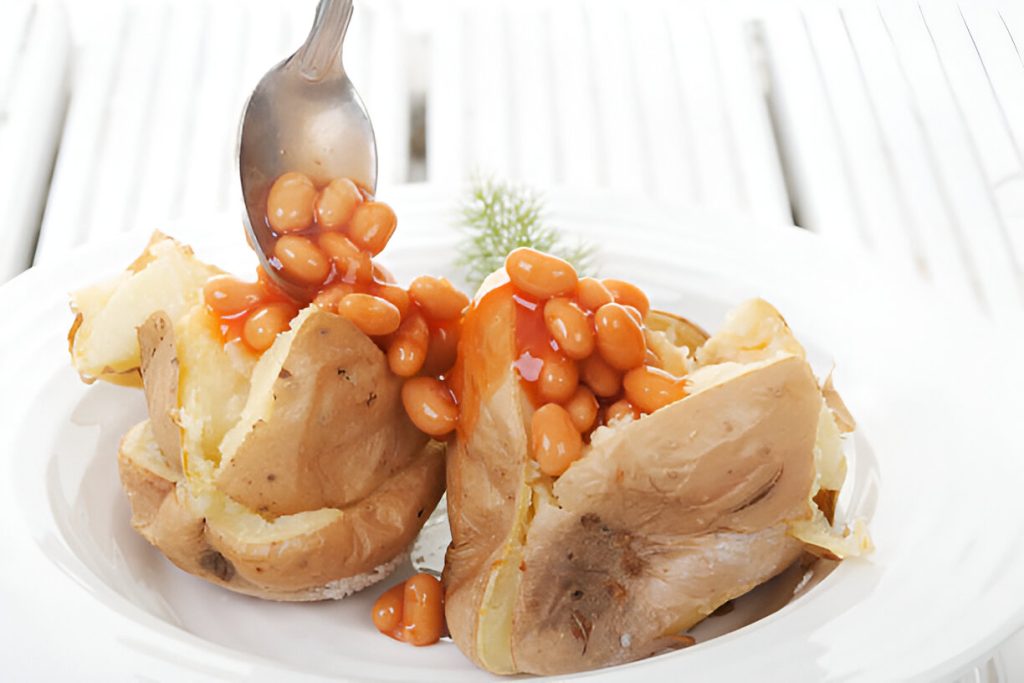 Baked Potato with Beans Recipe