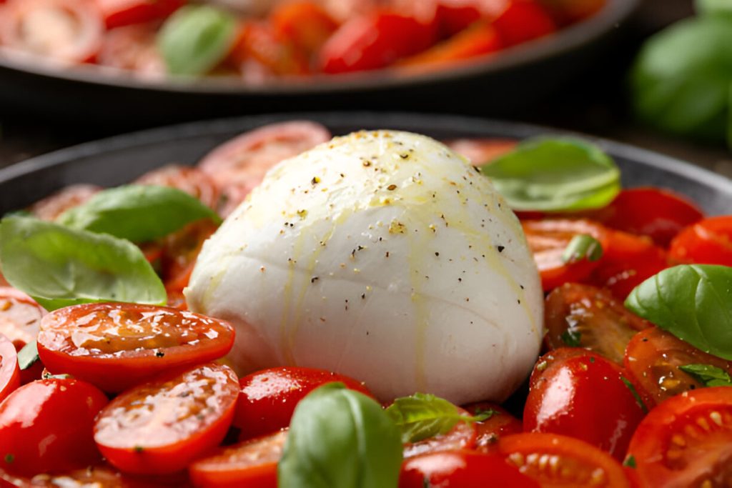 Bursty Tomato Burrata Salad Recipe