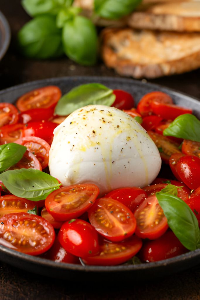 Bursty Tomato Burrata Salad Recipe