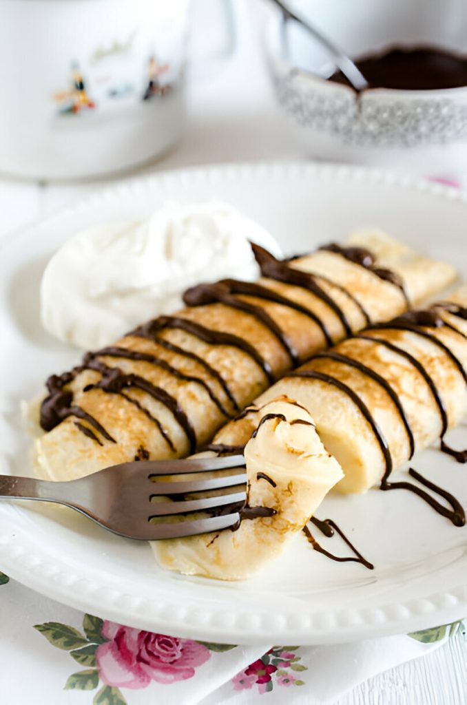 Chocolate and Banana French Crepes Recipe